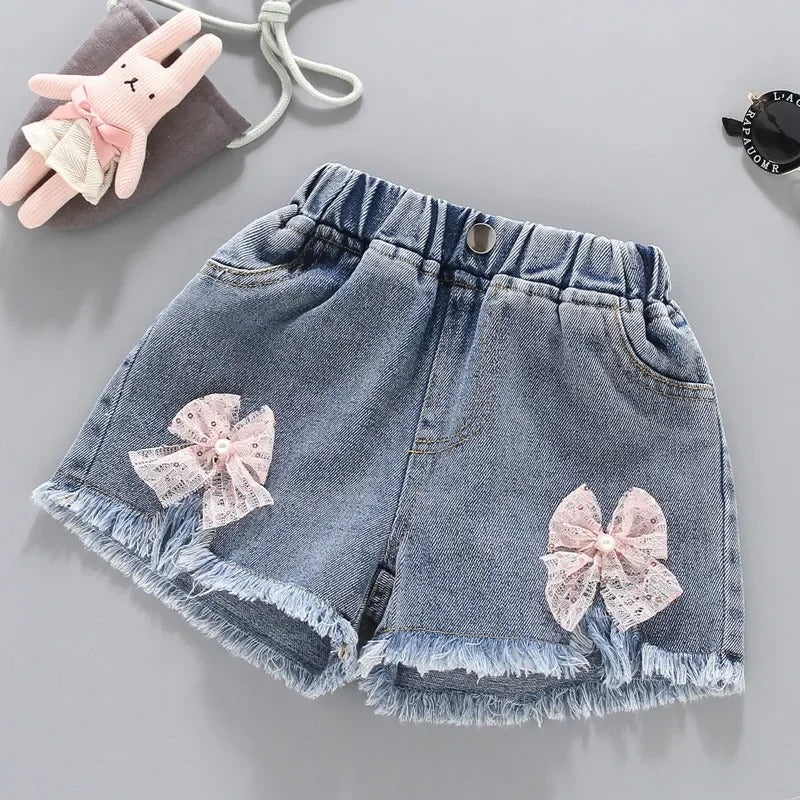 Fashion Clothing Casual Vintage Summer Baby Cute Hot sweet Fairy core Children's Clothing Streetwear Denim Kids Shorts for girls