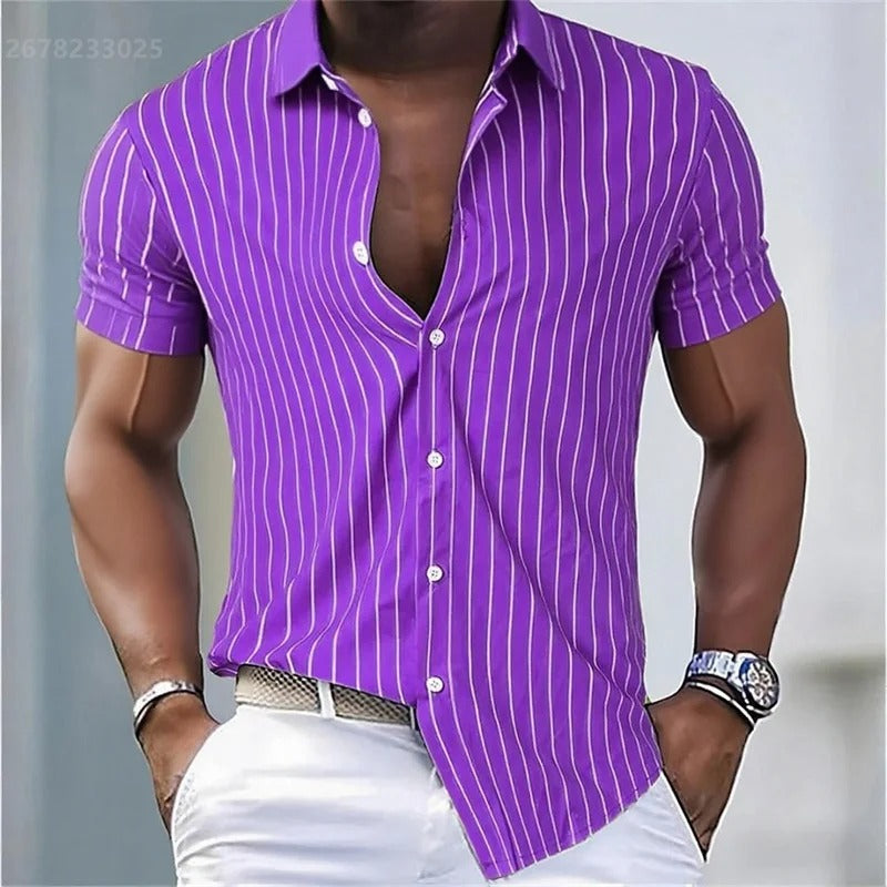 Lapel Button Fashion Hawaiian Shirt