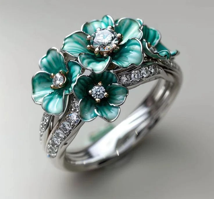butterfly pattern women's ring.