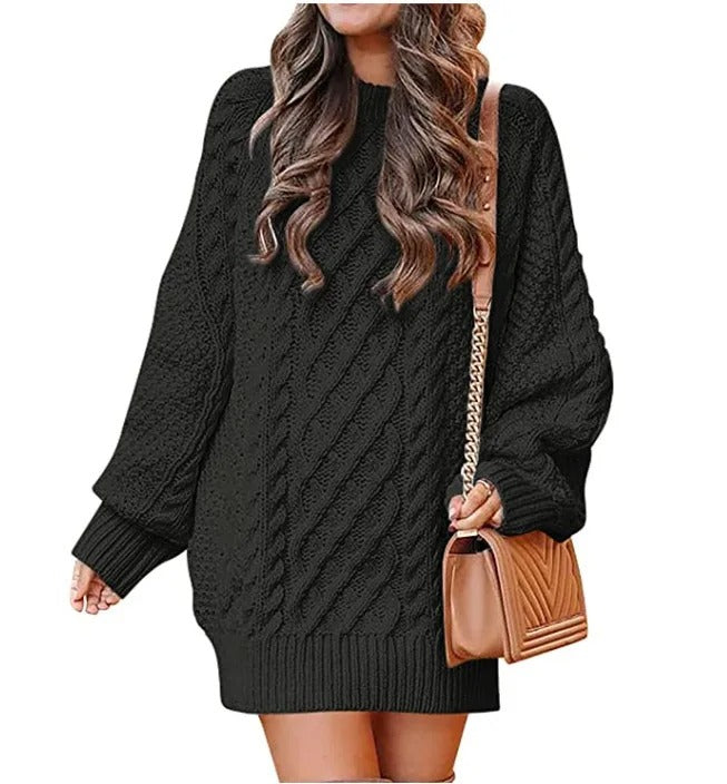 Cozy Women's Long Sleeve Cable Knit Sweater