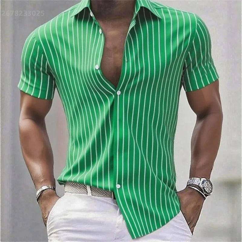 Lapel Button Fashion Hawaiian Shirt