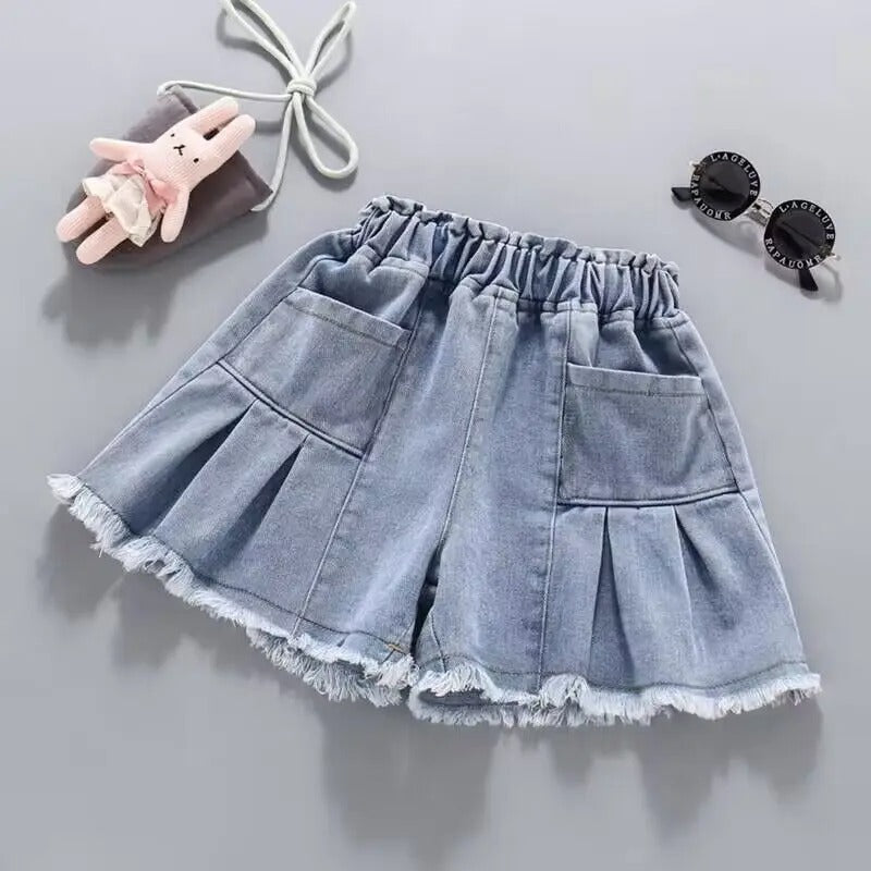Fashion Clothing Casual Vintage Summer Baby Cute Hot sweet Fairy core Children's Clothing Streetwear Denim Kids Shorts for girls