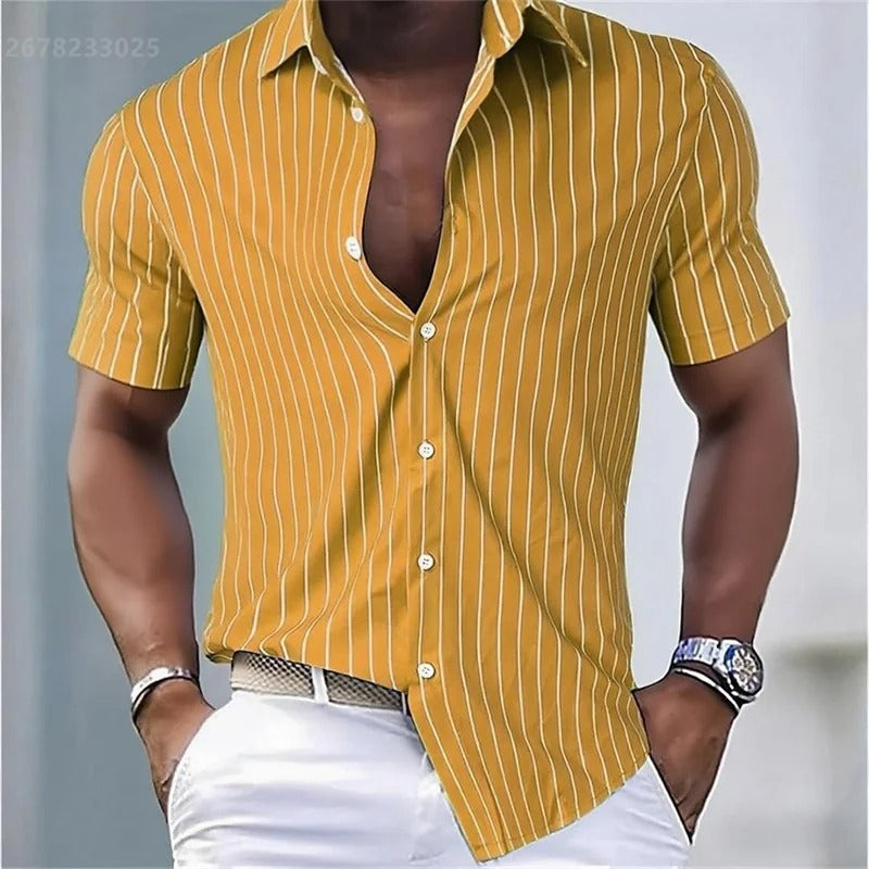 Lapel Button Fashion Hawaiian Shirt
