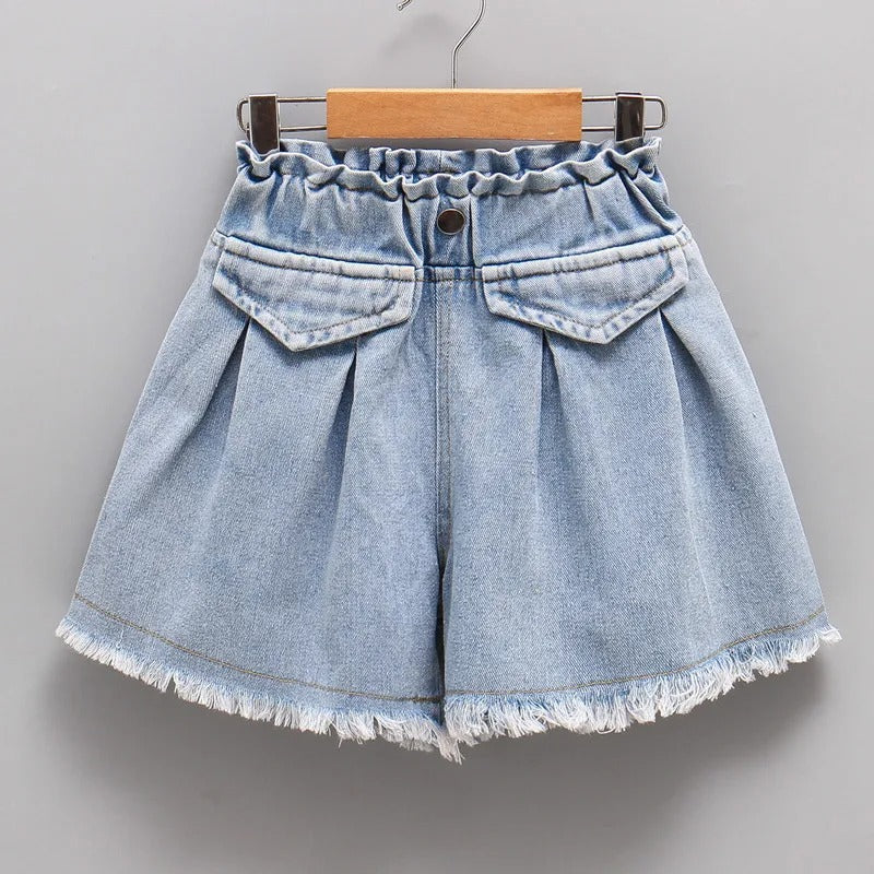 Fashion Clothing Casual Vintage Summer Baby Cute Hot sweet Fairy core Children's Clothing Streetwear Denim Kids Shorts for girls