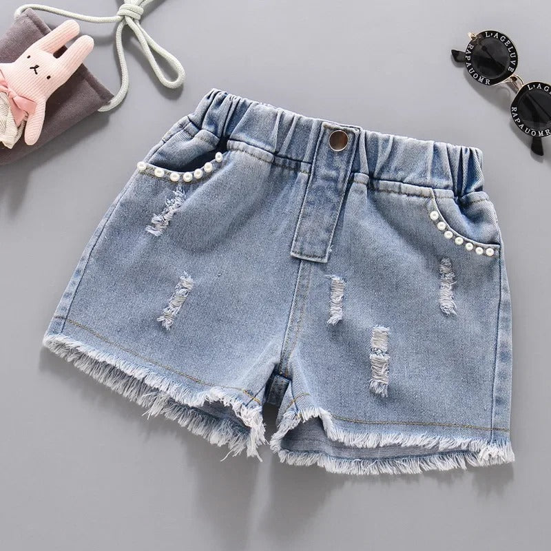 Fashion Clothing Casual Vintage Summer Baby Cute Hot sweet Fairy core Children's Clothing Streetwear Denim Kids Shorts for girls