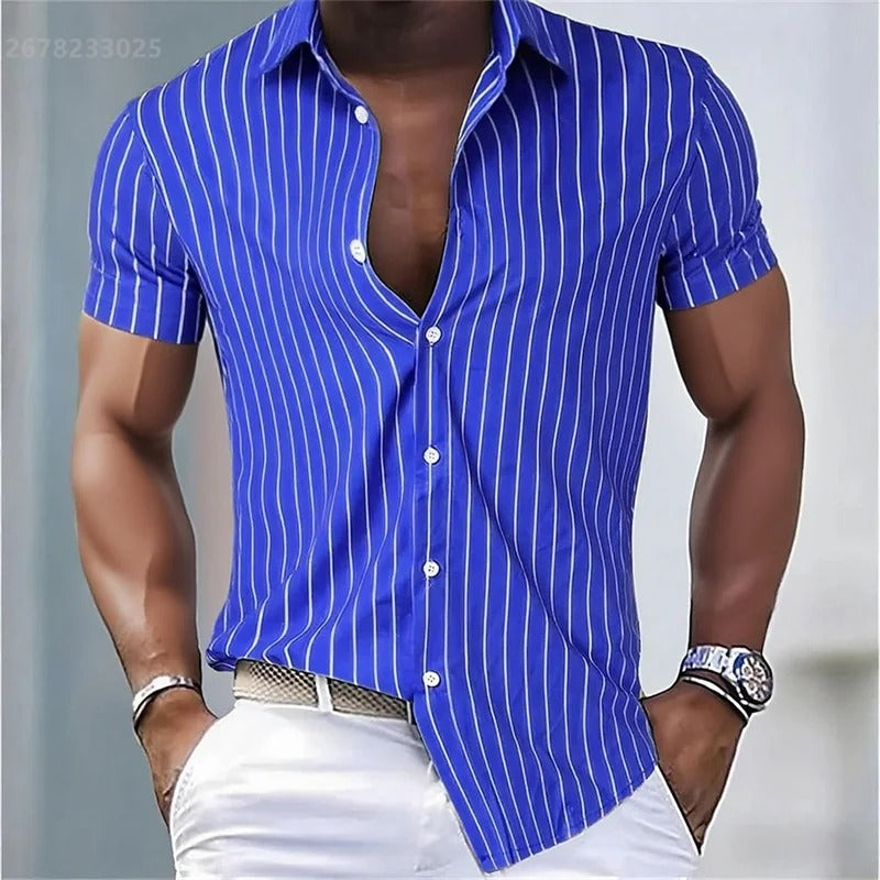 Lapel Button Fashion Hawaiian Shirt