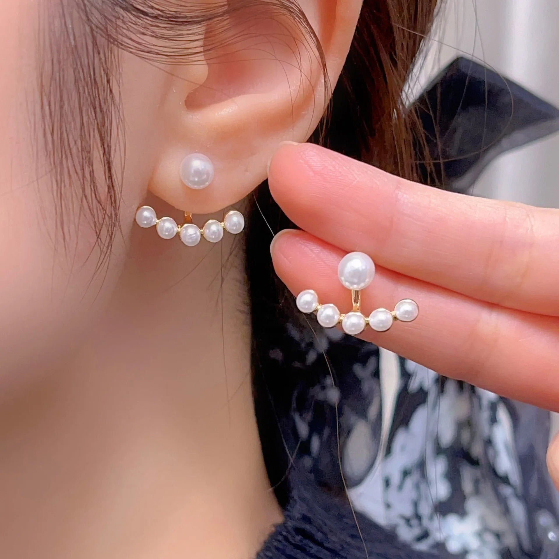 Unique Pearl flower tassels Pendant Earrings