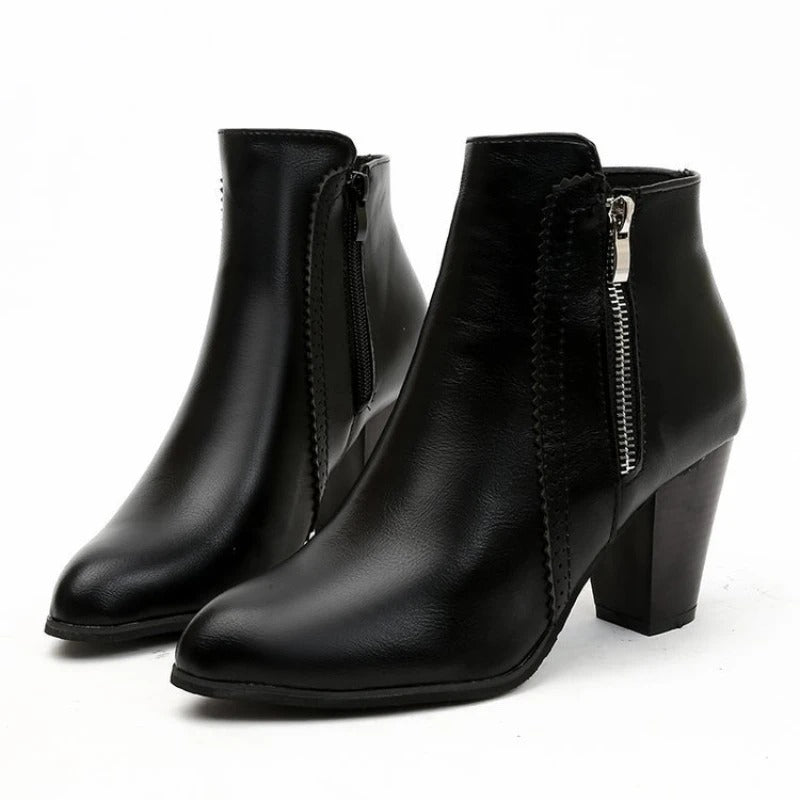 heeled outdoor nonslip shoe Retro Zipper