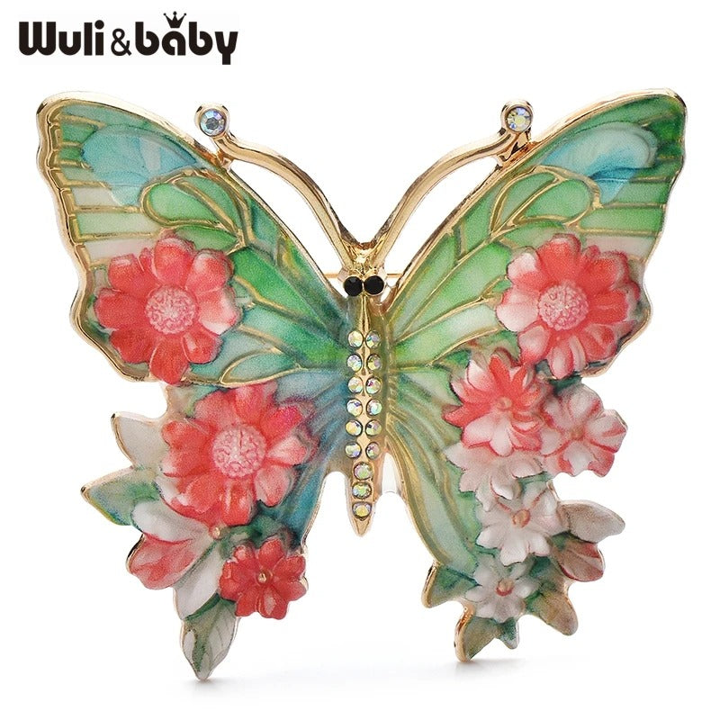 Vintage Big Flower Butterfly Brooches