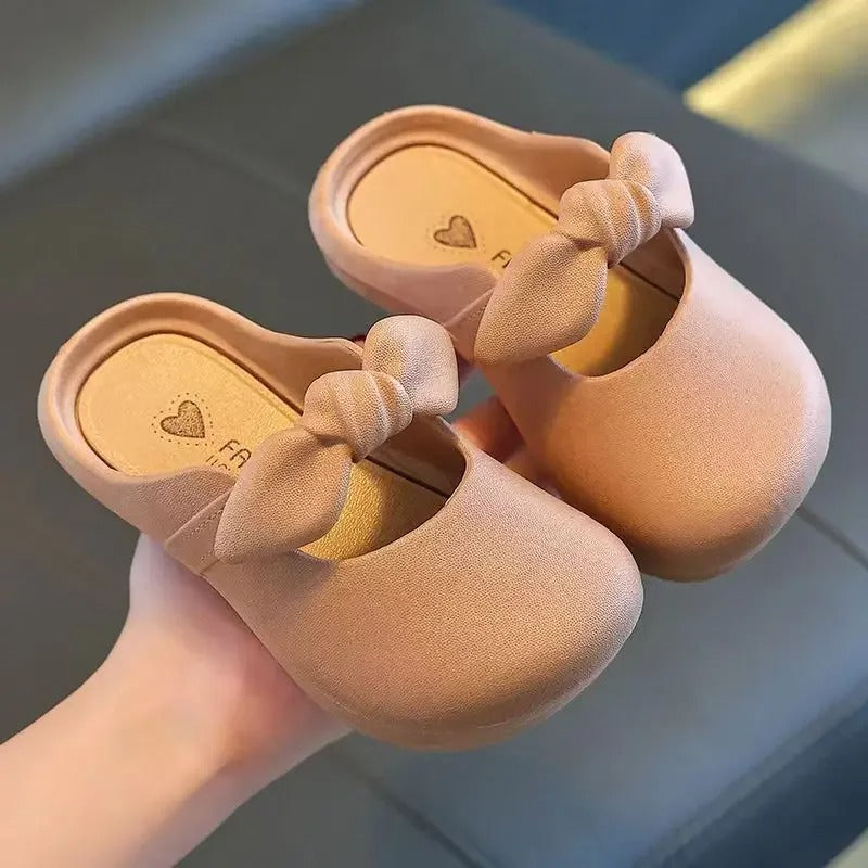Cute Bao Toe Shoes Wear Flat House Bow-tie Shoes Gilrls