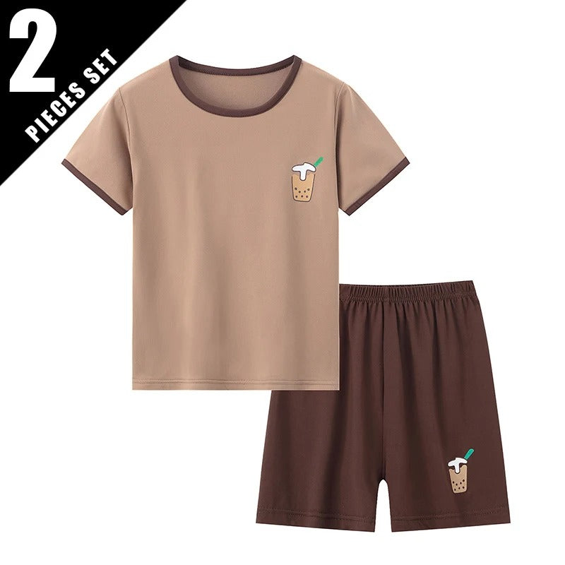 2-Pcs Children's Candy-colored Short-sleeved Suit boy