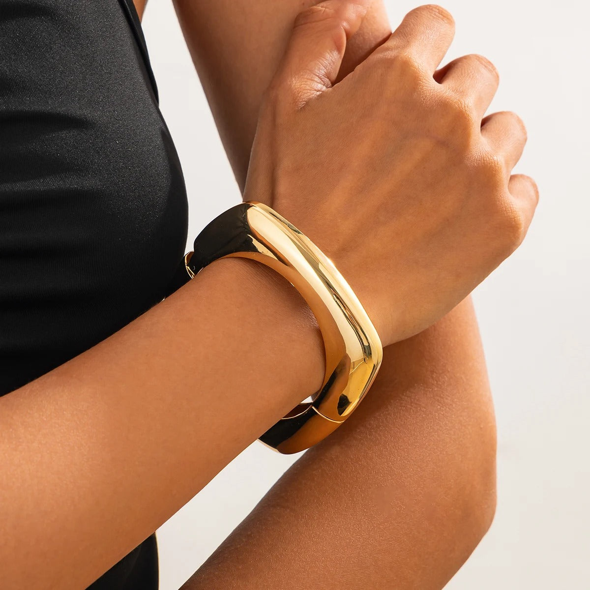 Chunky Metal Wide Cuff Bangles for Women