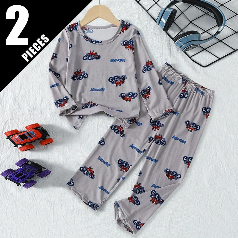 2-piece Autumn and Winter Children's Cute Printed Long-Sleeved Pants