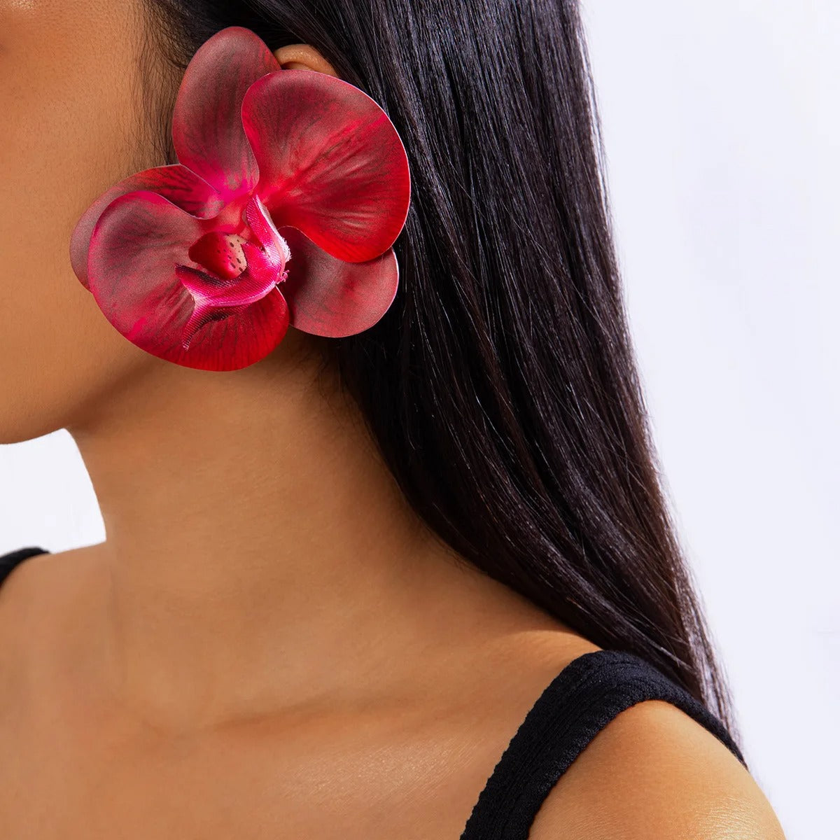 Fashion Butterfly Orchid Stud Earrings for Wome