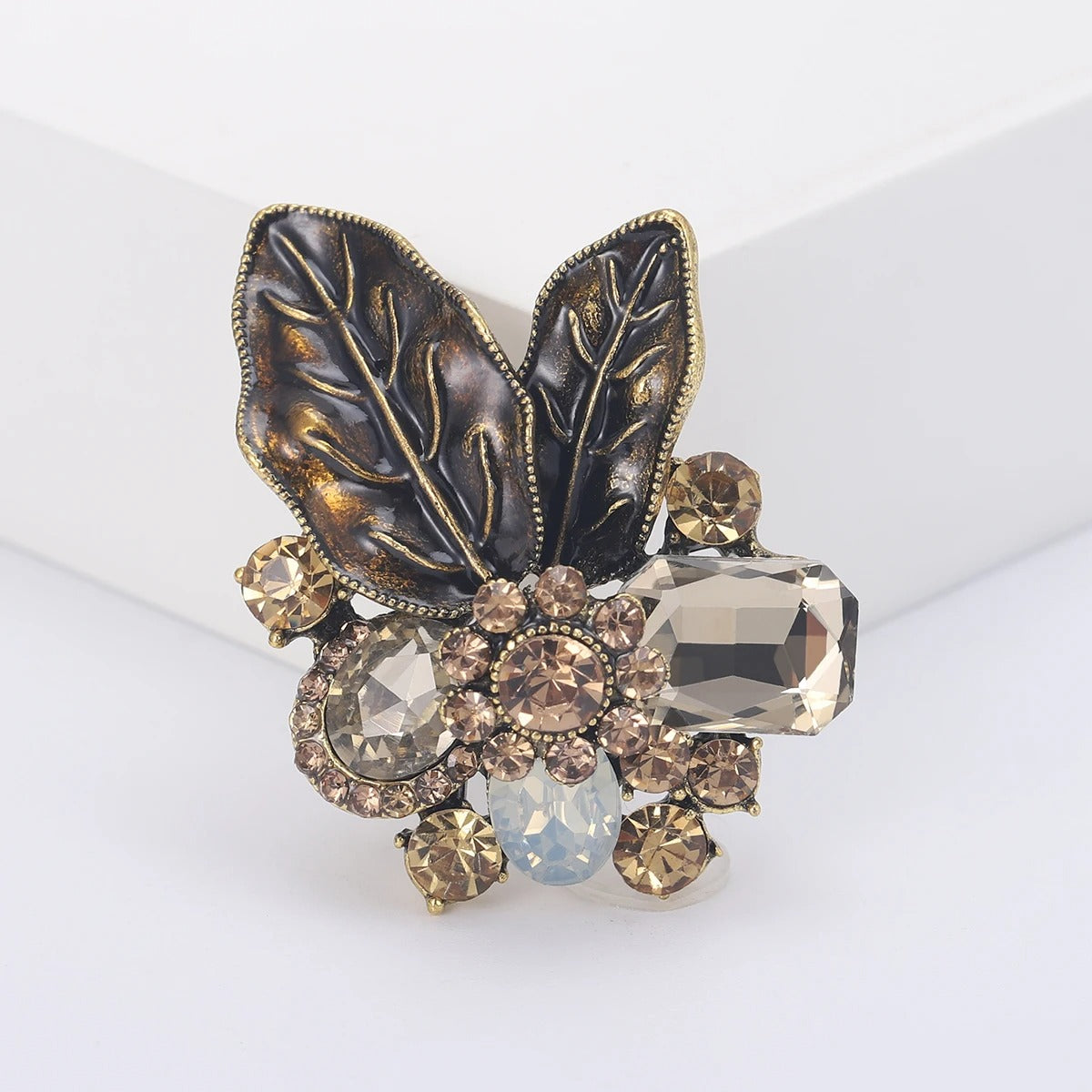 Enamel Leaf Brooches for Women