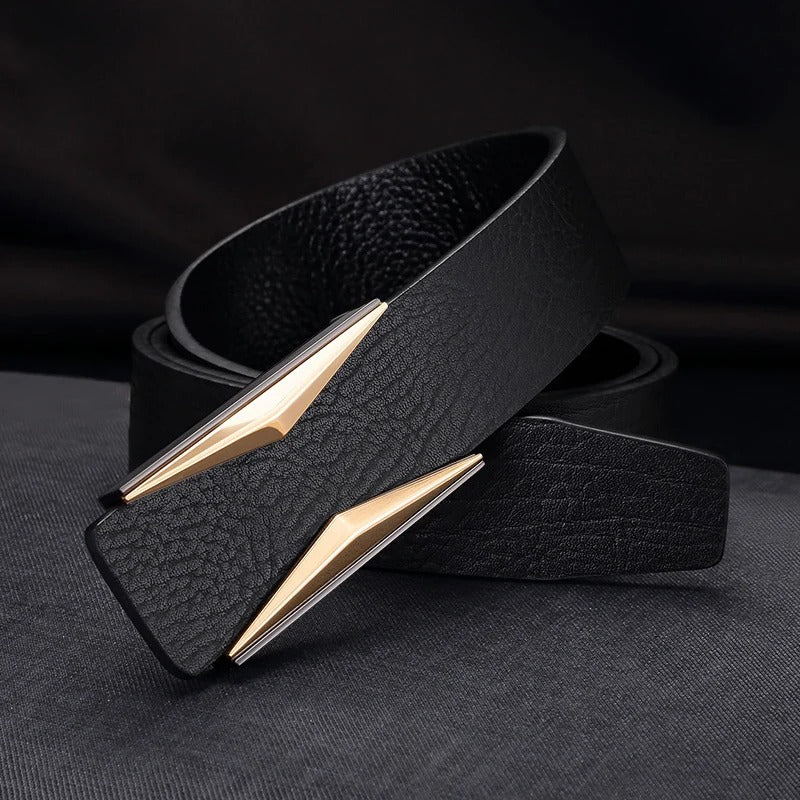 Shiny Coffee Design Buckle High Quality Waist Shaper Leather genuine Belts