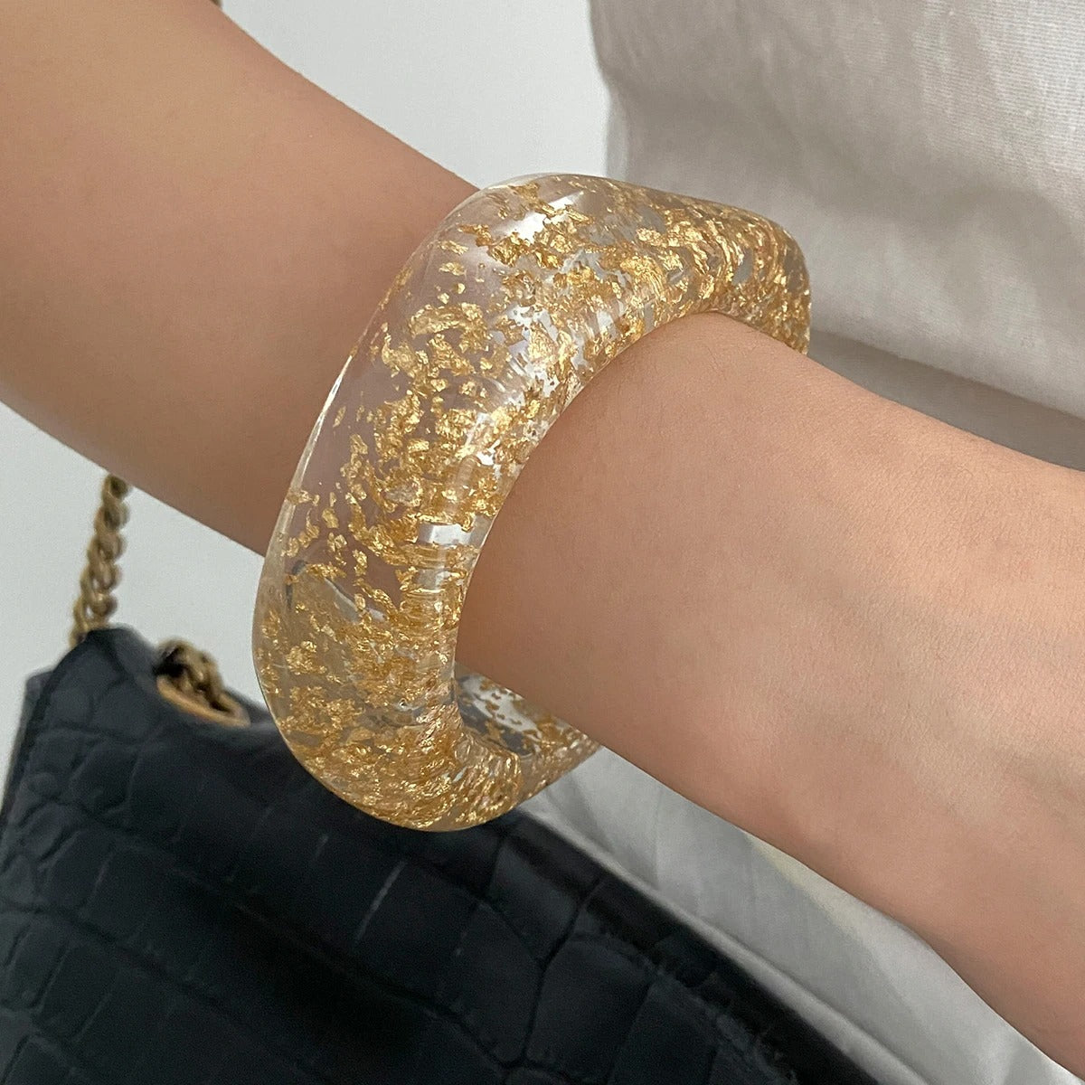 Acrylic Resin Metal Wide Bracelets