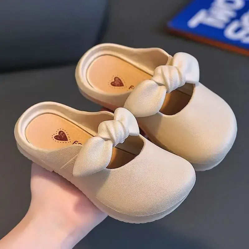 Cute Bao Toe Shoes Wear Flat House Bow-tie Shoes Gilrls