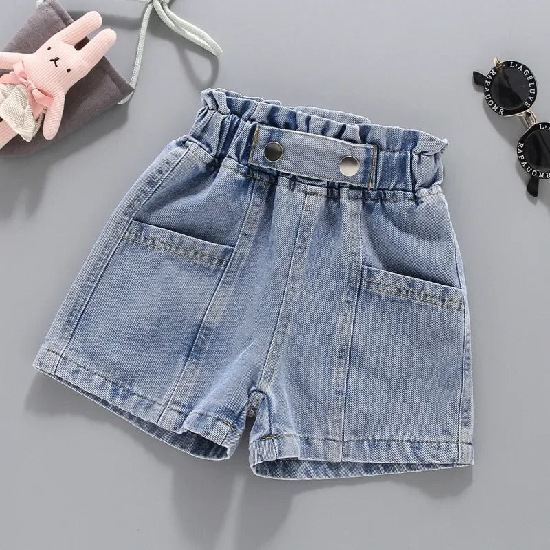 Fashion Clothing Casual Vintage Summer Baby Cute Hot sweet Fairy core Children's Clothing Streetwear Denim Kids Shorts for girls