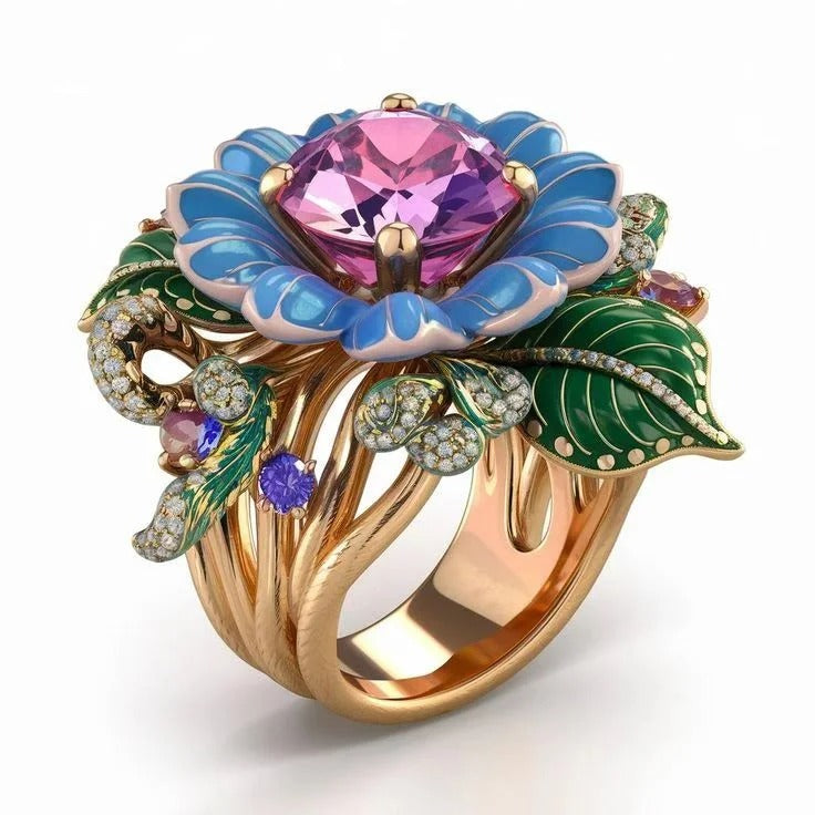 butterfly pattern women's ring.
