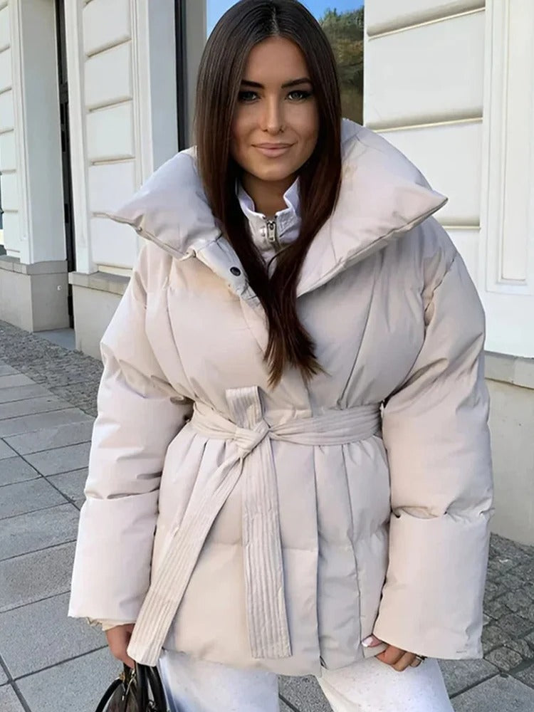 Warm Loose Pocket Short Jacket Winter Lady Commute Street Outwear
