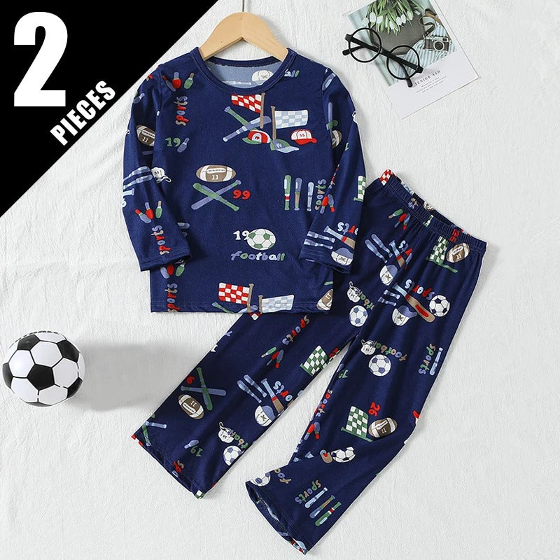2-piece Autumn and Winter Children's Cute Printed Long-Sleeved Pants