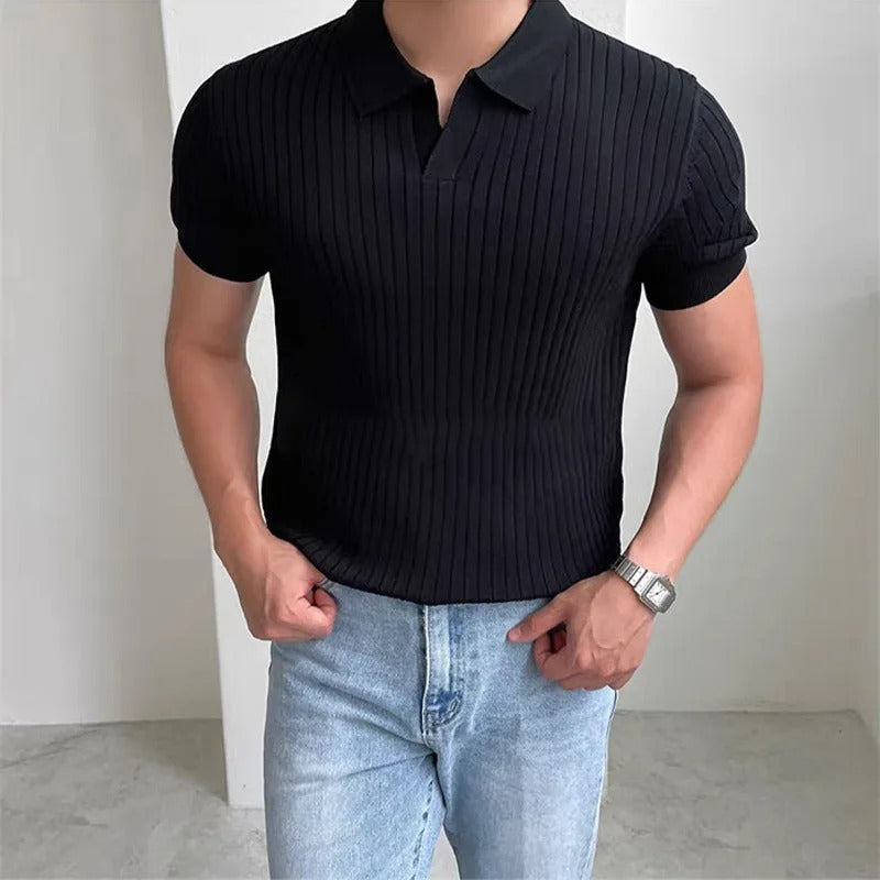 Golf Polo Shirt Open Neck Breathable Quick Drying Short Sleeved Top