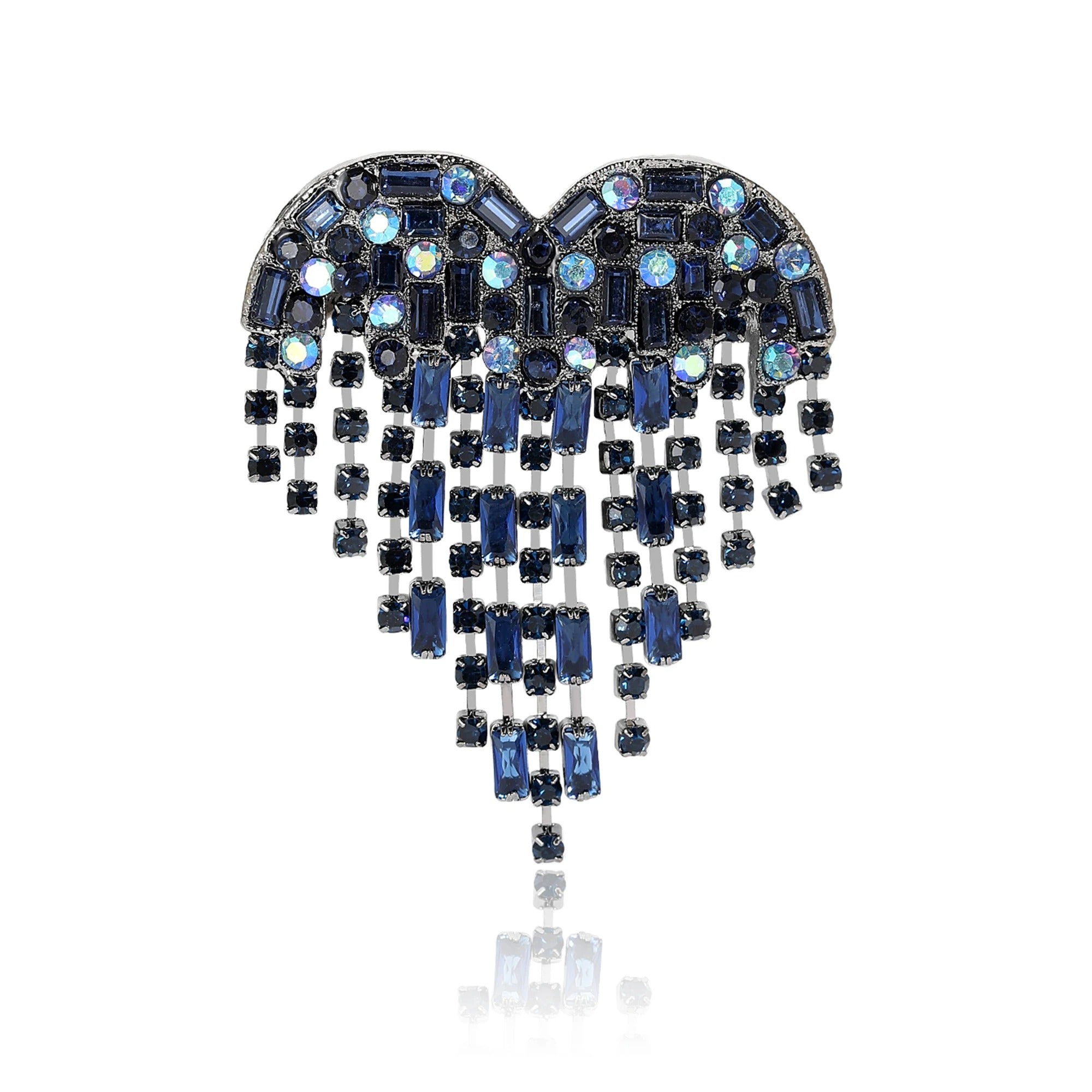 Luxury Rhinestone Heart Brooches for Women
