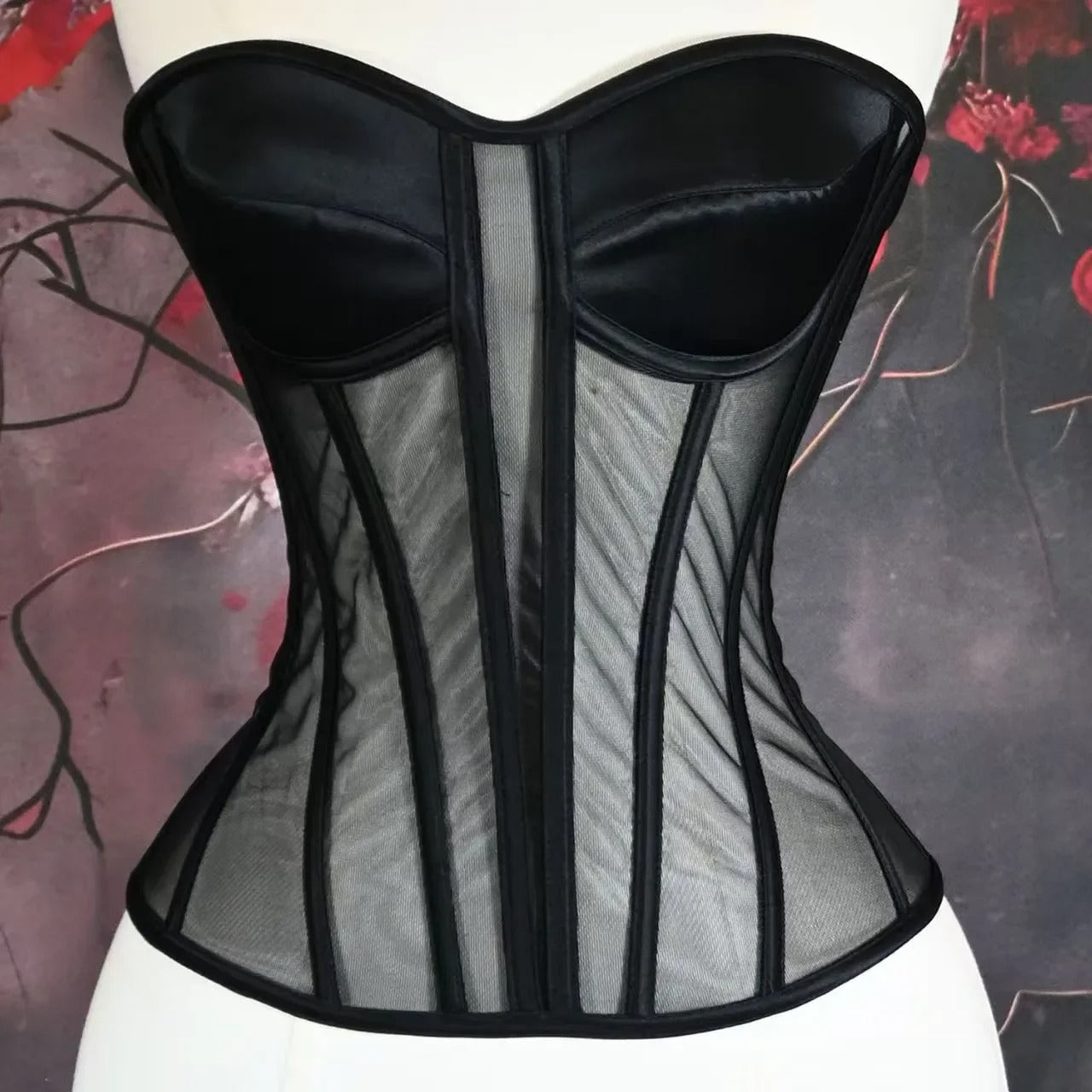 Slimm Waist Lace Up Boned Strapless Tube Tops