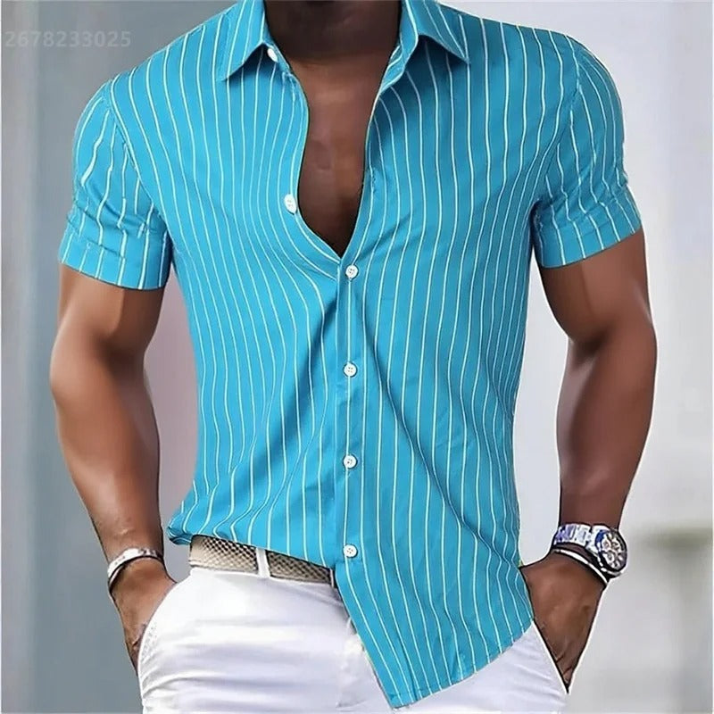 Lapel Button Fashion Hawaiian Shirt