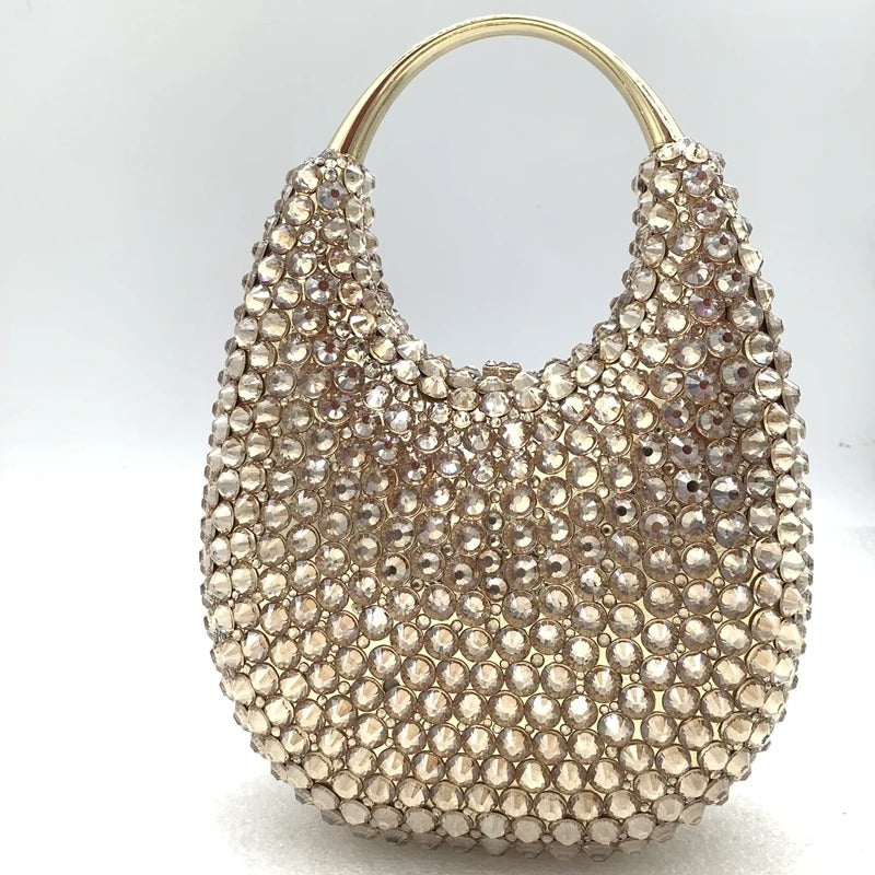 Lady Crystal Clutches Diamonds Chain Evening Bag