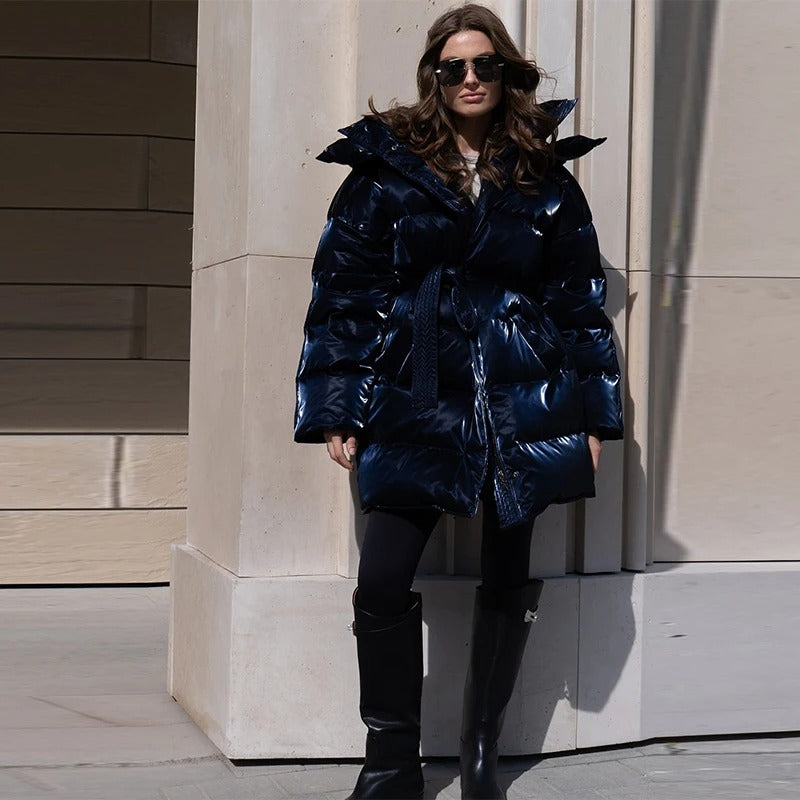 Winter Hooded Cotton Padded Jacket Loose Long Sleeve