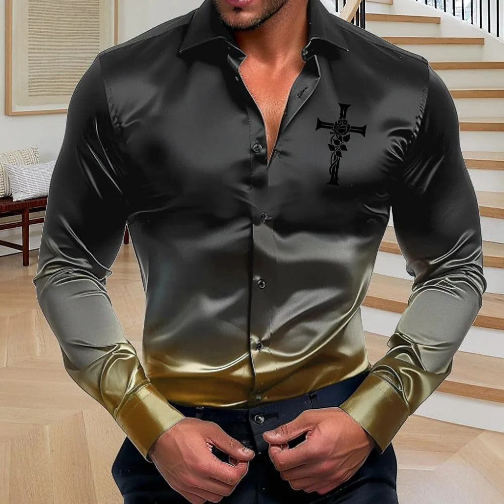 Spring Summer Flip-over Long Sleeve Shirt