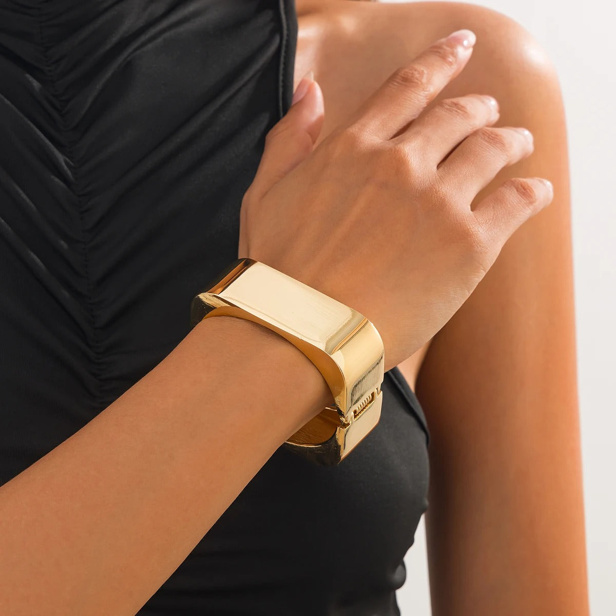 Chunky Metal Wide Cuff Bangles for Women