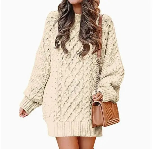 Cozy Women's Long Sleeve Cable Knit Sweater