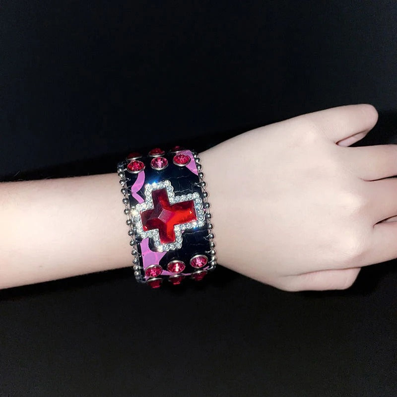 Red Crystal Cross Bracelet