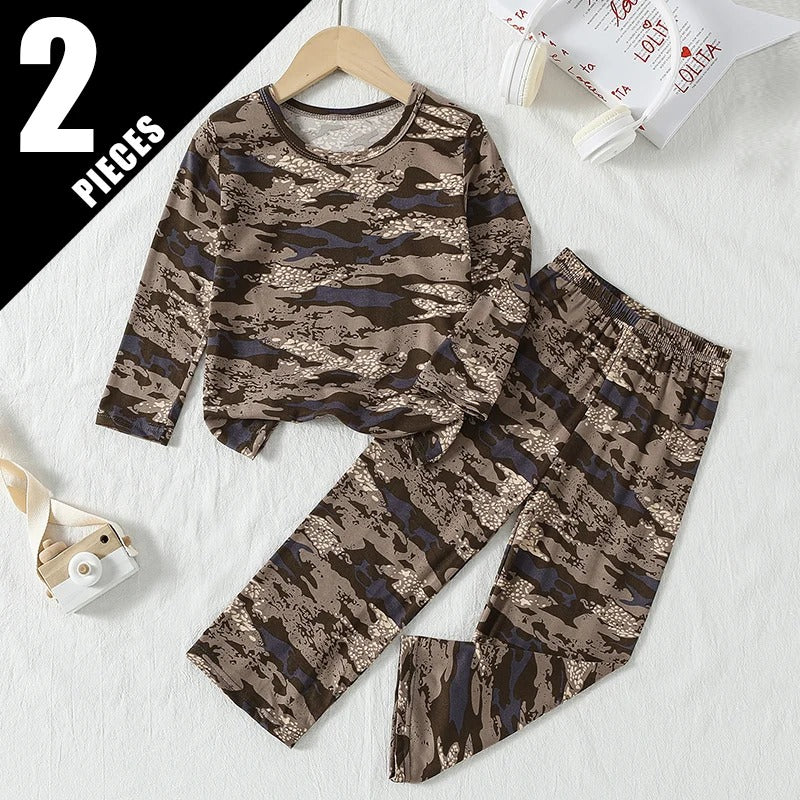 2-piece Autumn and Winter Children's Cute Printed Long-Sleeved Pants