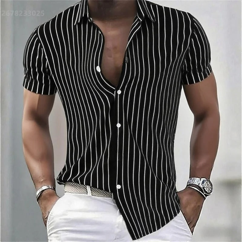 Lapel Button Fashion Hawaiian Shirt