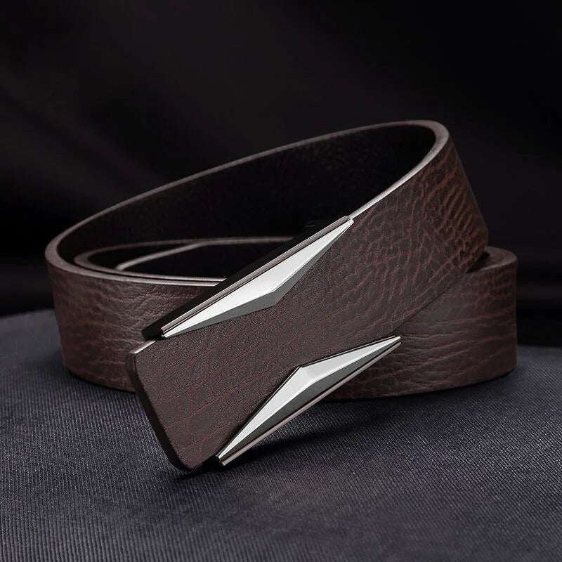 Shiny Coffee Design Buckle High Quality Waist Shaper Leather genuine Belts