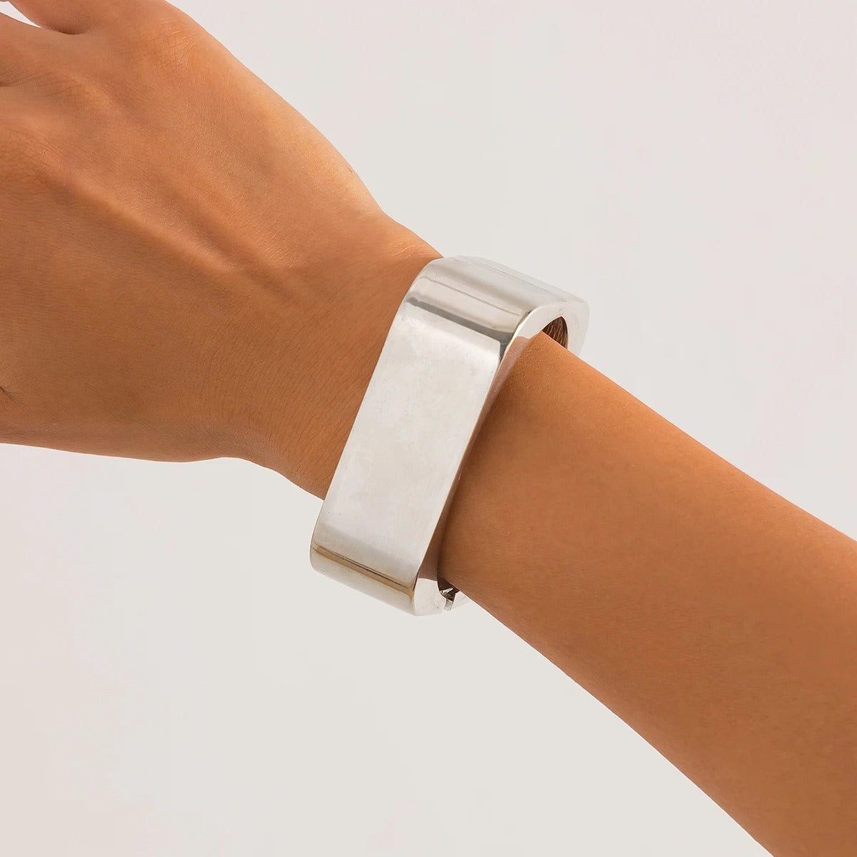 Chunky Metal Wide Cuff Bangles for Women