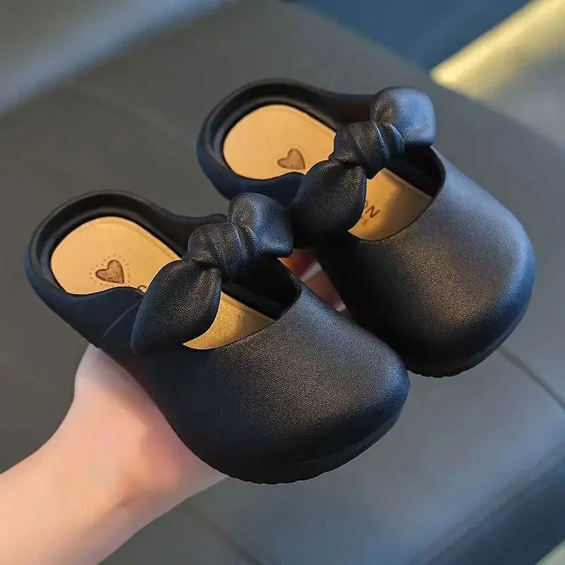 Cute Bao Toe Shoes Wear Flat House Bow-tie Shoes Gilrls