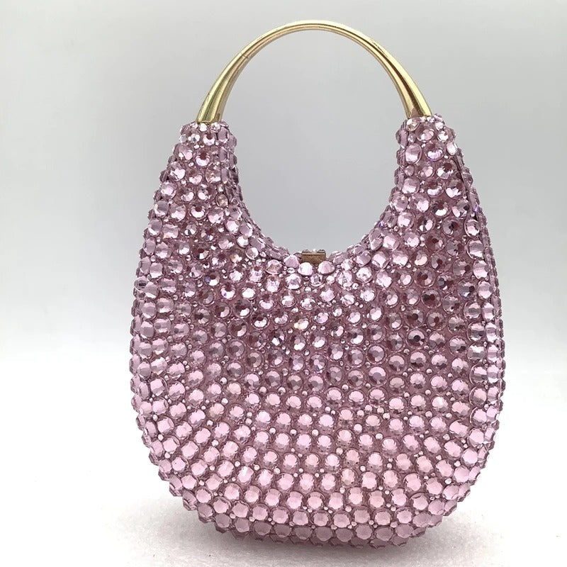 Lady Crystal Clutches Diamonds Chain Evening Bag