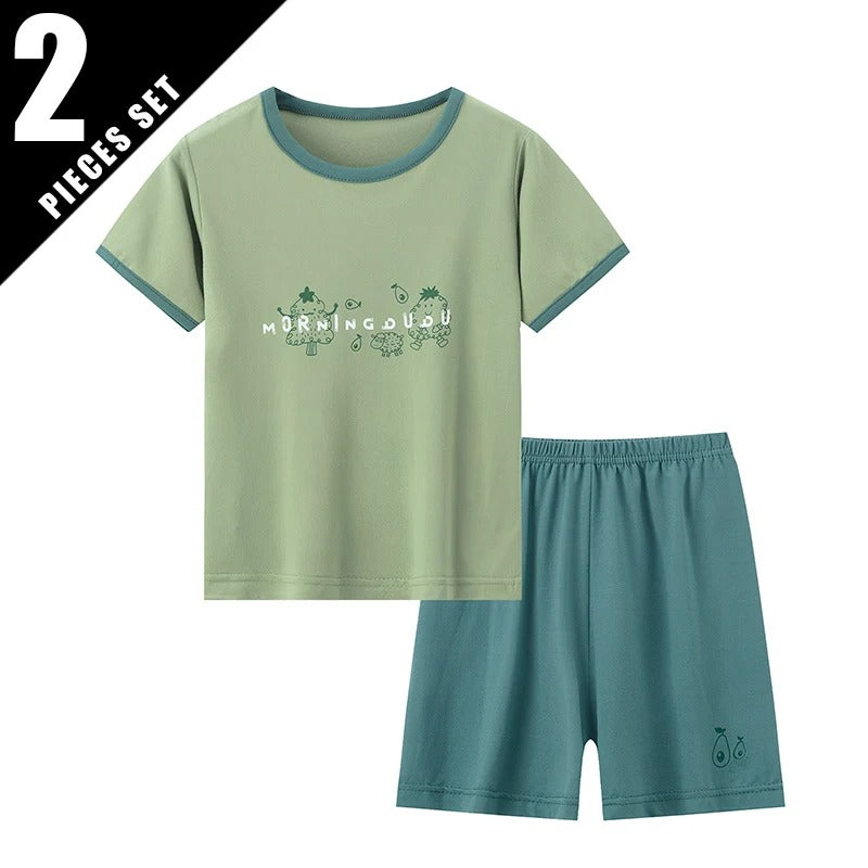 2-Pcs Children's Candy-colored Short-sleeved Suit boy