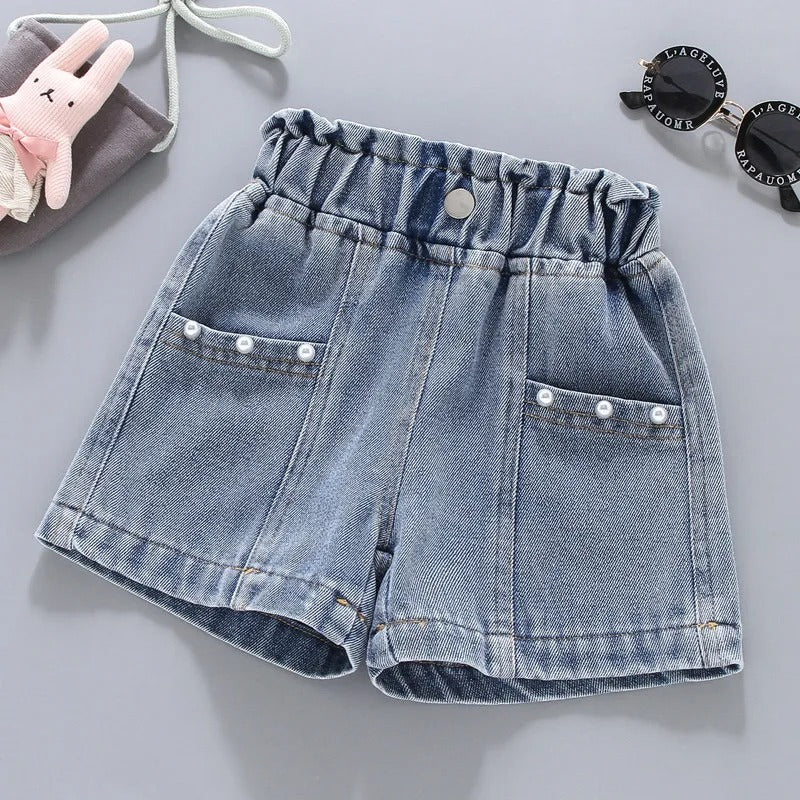 Fashion Clothing Casual Vintage Summer Baby Cute Hot sweet Fairy core Children's Clothing Streetwear Denim Kids Shorts for girls