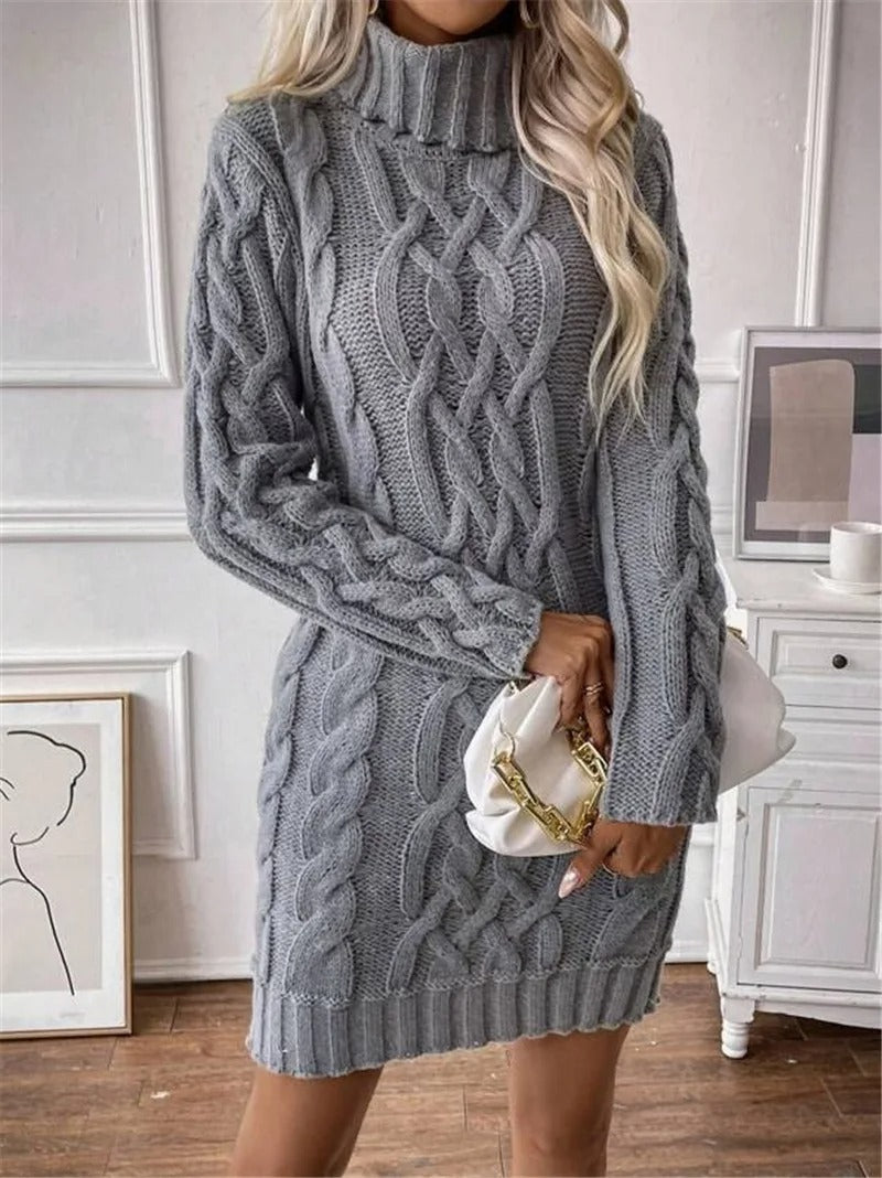 Slim Fit Sweater Knitted Long Sleeve Dress All-match