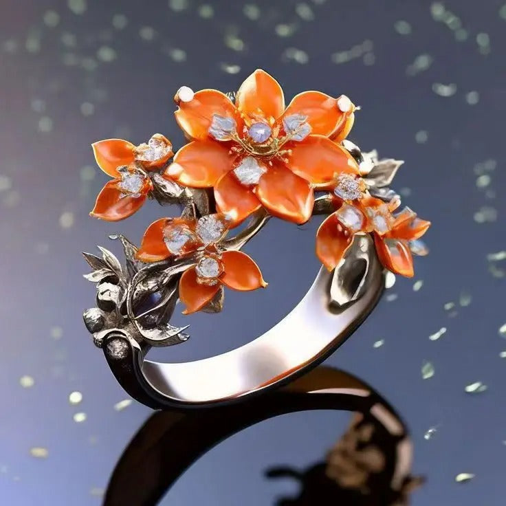 butterfly pattern women's ring.