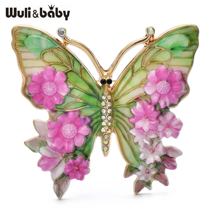 Vintage Big Flower Butterfly Brooches