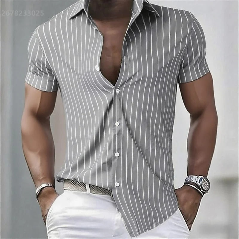 Lapel Button Fashion Hawaiian Shirt