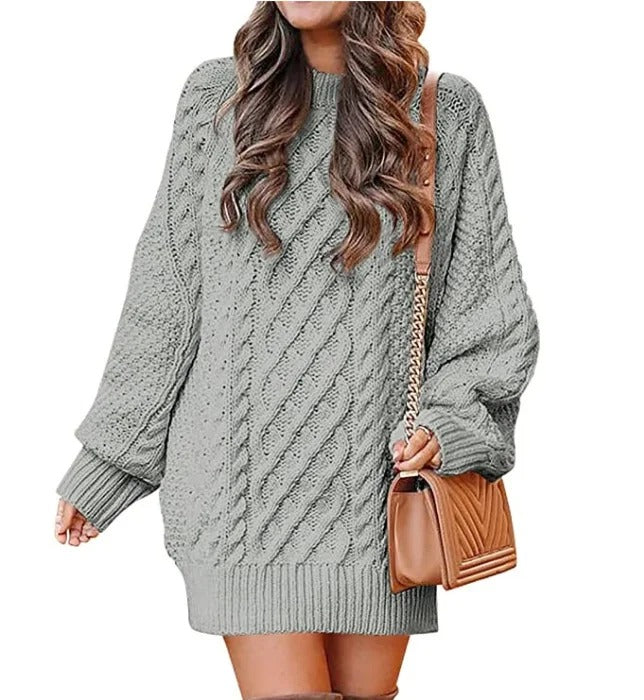 Cozy Women's Long Sleeve Cable Knit Sweater