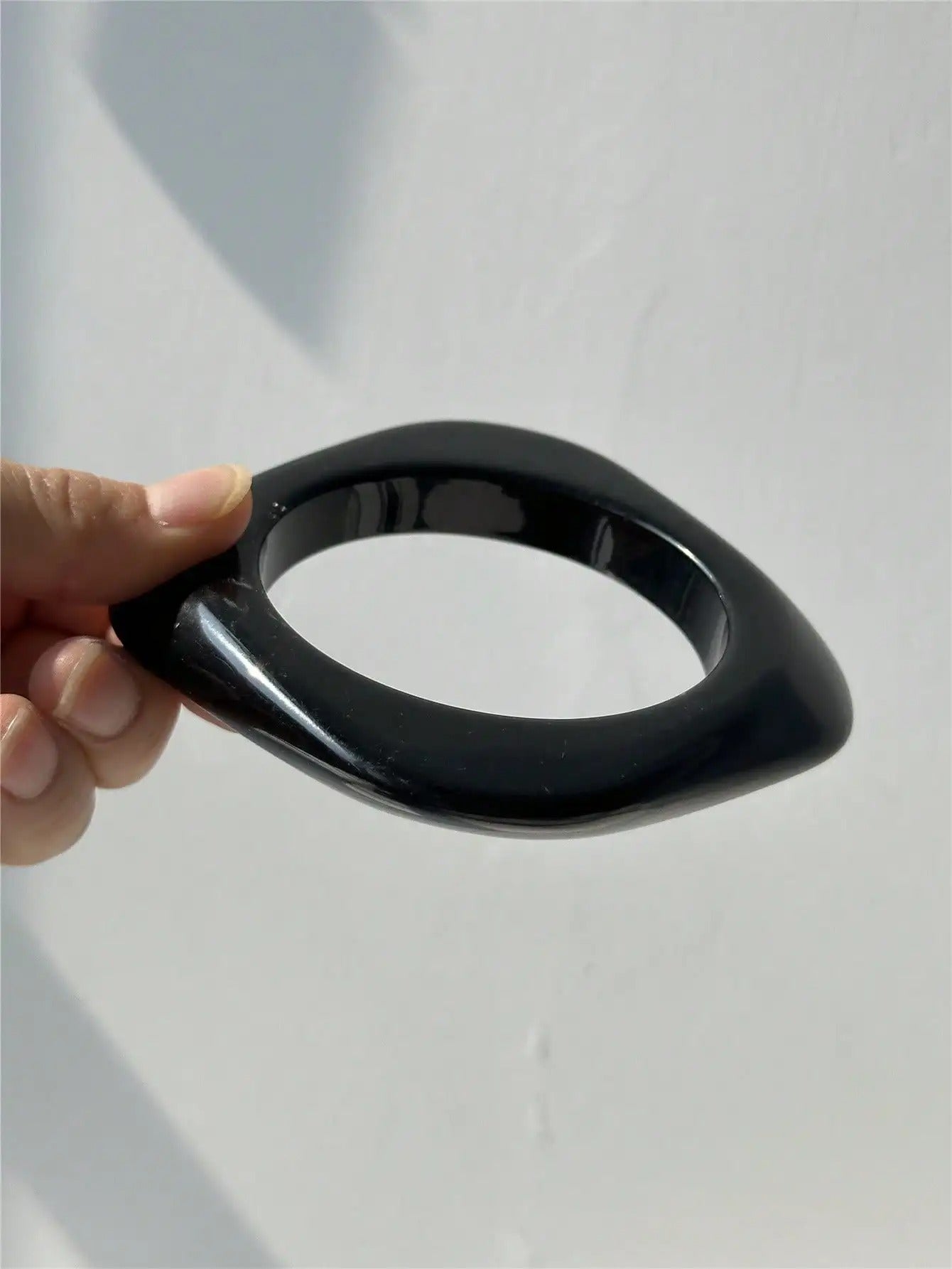 Transparent Gray-Black Resin Bracelet